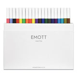 Emott Ever Fine Porous Point Pens, Fine 0.4 Mm, Assorted Ink, White Barrel, 40-pack