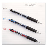 Signo 207 Retractable Gel Pen, 0.7mm, Blue Ink, Smoke-black-blue Barrel, Dozen