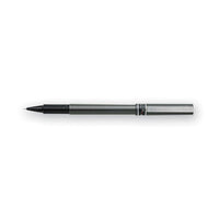 Deluxe Stick Roller Ball Pen, Micro 0.5mm, Black Ink, Metallic Gray Barrel, Dozen