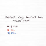 Onyx Stick Roller Ball Pen, Micro 0.5mm, Black Ink, Black Matte Barrel, Dozen