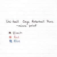 Onyx Stick Roller Ball Pen, Micro 0.5mm, Black Ink, Black Matte Barrel, Dozen
