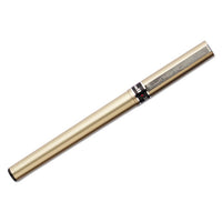 Deluxe Stick Roller Ball Pen, Fine 0.7mm, Black Ink, Champagne Barrel, Dozen