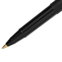 Onyx Stick Roller Ball Pen, Fine 0.7mm, Black Ink, Black Matte Barrel, Dozen
