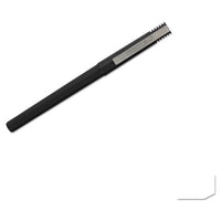 Stick Roller Ball Pen, Micro 0.5mm, Black Ink, Black Matte Barrel, Dozen