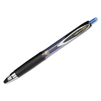 Signo 207 Retractable Gel Pen, Micro 0.5mm, Blue Ink, Smoke-black-blue Barrel, Dozen