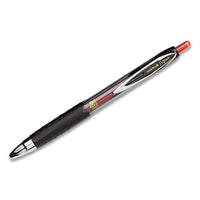 Signo 207 Retractable Gel Pen, Micro 0.5mm, Red Ink, Smoke-black-red Barrel, Dozen