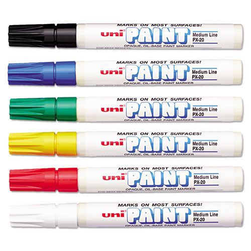 Permanent Marker, Medium Bullet Tip, Assorted Colors, 6-set