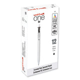 Unione Gel Pen, Retractable, Medium 0.7 Mm, Black Ink, White Barrel, Dozen