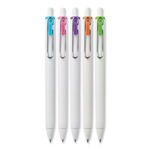 Unione Gel Pen, Retractable, Medium 0.7 Mm, Fashion Ink-color Assortment, White Barrel, 5-pack