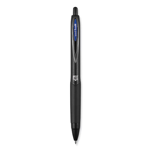 207 Plus+ Gel Pen, Retractable, Medium 0.7 Mm, Blue Ink, Black Barrel, 4-pack