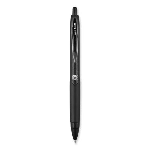 207 Plus+ Gel Pen, Retractable, Medium 0.7 Mm, Black Ink, Black Barrel, 4-pack