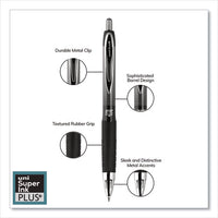 207 Plus+ Gel Pen, Retractable, Medium 0.7 Mm, Black Ink, Black Barrel, Dozen