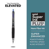 207 Plus+ Gel Pen, Retractable, Medium 0.7 Mm, Blue Ink, Black Barrel, Dozen