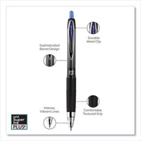 207 Plus+ Gel Pen, Retractable, Medium 0.7 Mm, Blue Ink, Black Barrel, Dozen