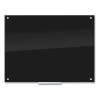 Glass Dry Erase Board, 48 X 36, Black Surface