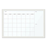 Magnetic Dry Erase Calendar With Decor Frame, 30 X 20, White Surface And Frame