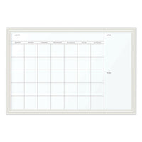 Magnetic Dry Erase Calendar With Decor Frame, 30 X 20, White Surface And Frame