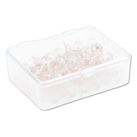 Fashion Sphere Push Pins, Plastic, Clear-rose Gold, 7-16", 100-pack