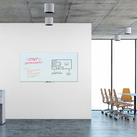 Floating Glass Dry Erase Board, 72 X 36, White