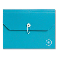 U Eco 13-pocket Expandable File, 9.75" Expansion, 13 Sections; Button/elastic Closure, 1/12-cut Tabs, Letter Size, Ocean