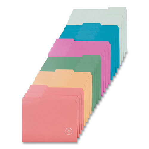 U Eco Poly File Folders, 1/3 Cut Tabs: Assorted, Letter Size, 0.5" Expansion, Assorted Colors, 24/pack