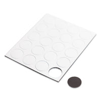 Heavy-duty Board Magnets, Circles, White, 0.75", 20-pack