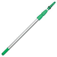 Opti-loc Aluminum Extension Pole, 14ft, Three Sections, Green-silver