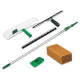 Pro Window Cleaning Kit W-8ft Pole, Scrubber, Squeegee, Scraper, Sponge