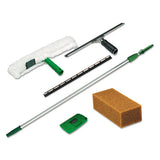 Pro Window Cleaning Kit W-8ft Pole, Scrubber, Squeegee, Scraper, Sponge