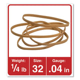 Rubber Bands, Size 32, 0.04" Gauge, Beige, 4 Oz Box, 205-pack