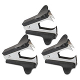 Jaw Style Staple Remover, Black, 3 Per Pack