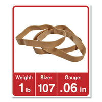 Rubber Bands, Size 107, 0.06" Gauge, Beige, 1 Lb Box, 40-pack
