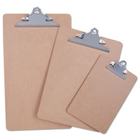 Hardboard Clipboard, 3-4" Capacity, Holds 5w X 8h, Brown