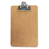 Hardboard Clipboard, 3-4" Capacity, Holds 5w X 8h, Brown