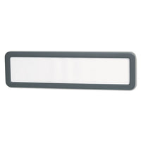 Recycled Cubicle Nameplate With Rounded Corners, 9 X 2 1-2, Charcoal