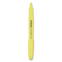 Pocket Highlighters, Chisel Tip, Fluorescent Yellow, Dozen