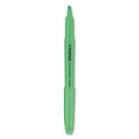 Pocket Highlighters, Chisel Tip, Fluorescent Green, Dozen