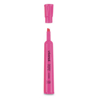 Desk Highlighters, Chisel Tip, Fluorescent Pink, Dozen