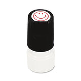 Round Message Stamp, Smiley Face, Pre-inked-re-inkable, Red