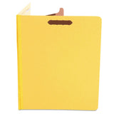 Bright Colored Pressboard Classification Folders, 1 Divider, Letter Size, Yellow, 10-box