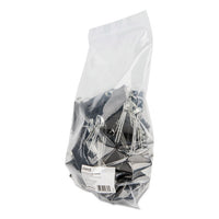 Binder Clips In Zip-seal Bag, Large, Black-silver, 36-pack