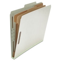 Six--section Pressboard Classification Folders, 2 Dividers, Letter Size, Gray, 10-box