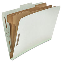 Eight-section Pressboard Classification Folders, 3 Dividers, Legal Size, Gray, 10-box