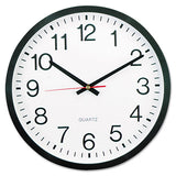 Classic Round Wall Clock, 12.63" Overall Diameter, Black Case, 1 Aa (sold Separately)