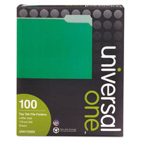 Deluxe Colored Top Tab File Folders, 1-3-cut Tabs, Letter Size, Green-light Green, 100-box