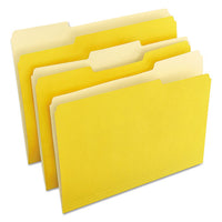 Deluxe Colored Top Tab File Folders, 1-3-cut Tabs, Letter Size, Yellowith Light Yellow, 100-box