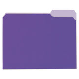 Deluxe Colored Top Tab File Folders, 1-3-cut Tabs, Letter Size, Violet-light Violet, 100-box