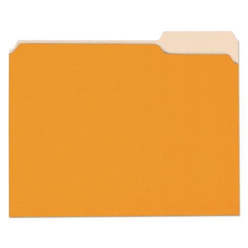 Deluxe Colored Top Tab File Folders, 1-3-cut Tabs, Letter Size, Orange-light Orange, 100-box