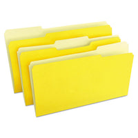 Deluxe Colored Top Tab File Folders, 1-3-cut Tabs, Legal Size, Yellowith Light Yellow, 100-box