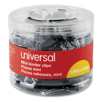 Binder Clips In Dispenser Tub, Large, Black-silver, 12-pack